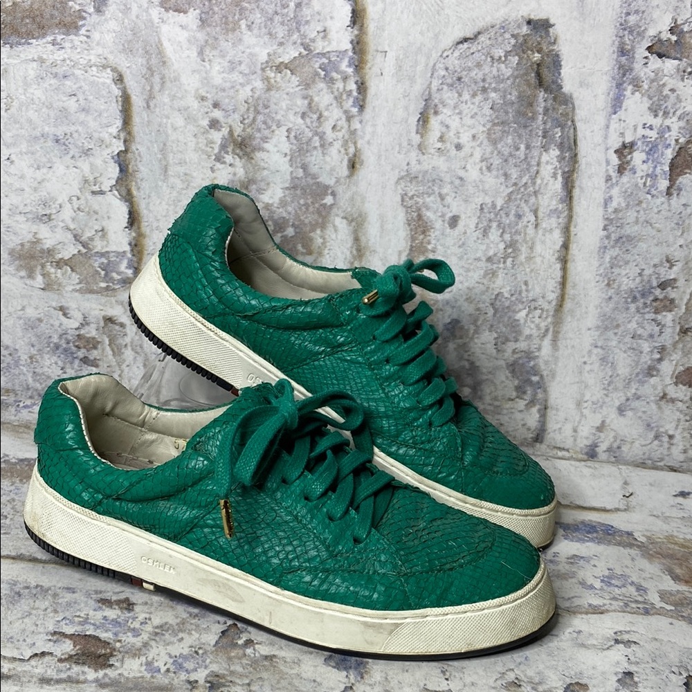 Osklen Snake Skin Pattern Green Sneakers
